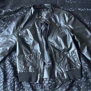Last Kiss Vintage Black Faux Leather Jacket